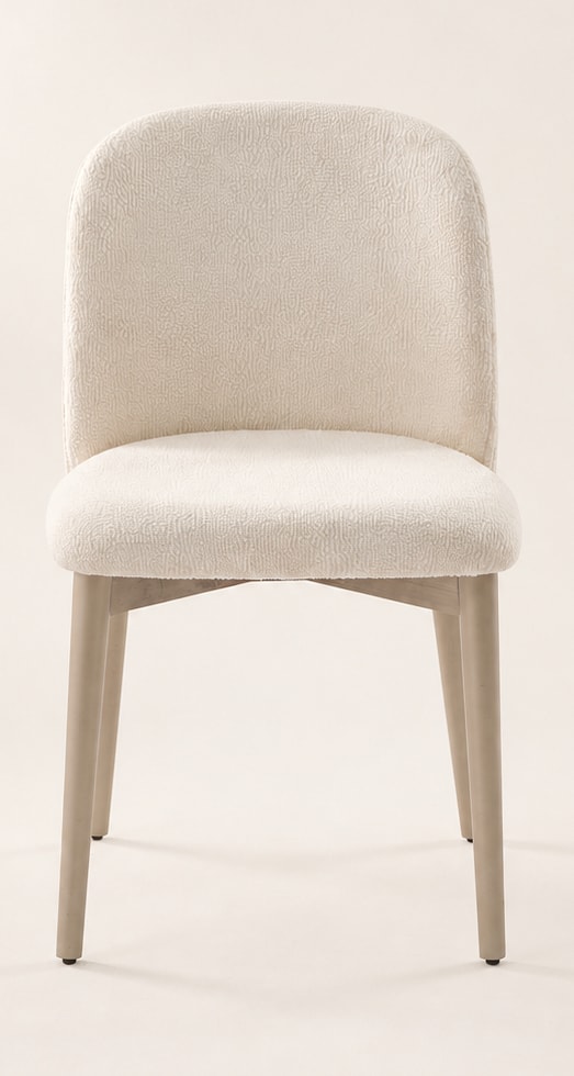 Alesta chair with light rounded upholstery