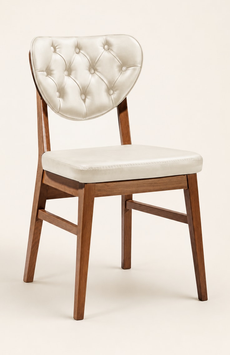 Elma chair with light fan-shaped upholstery