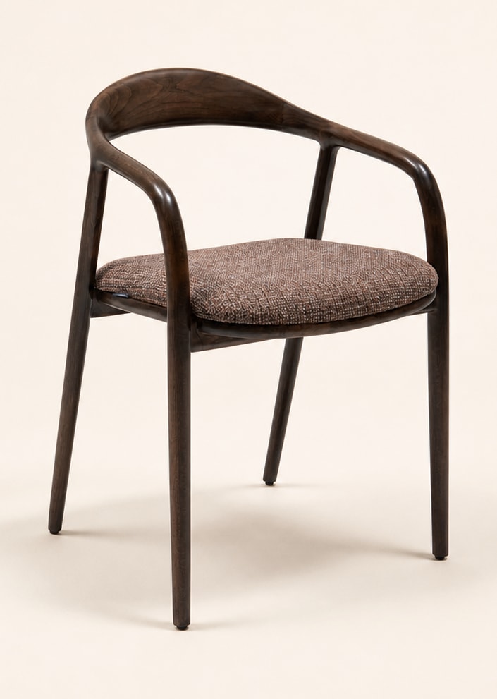 Oliver armchair with a dark curved frame